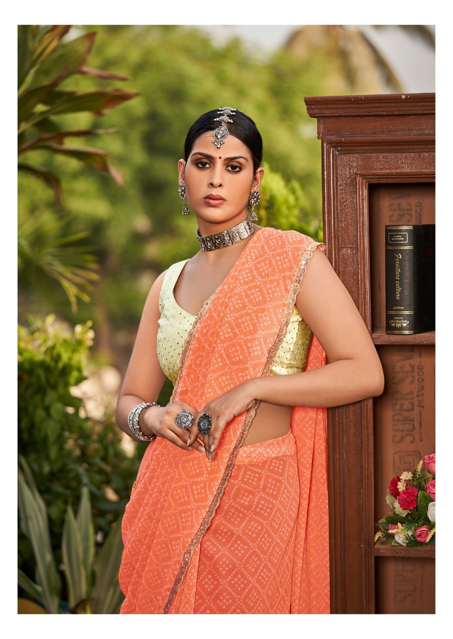 Stavan Smruti Stylish Fancy Designer Party Wear Georgette Saree Collection